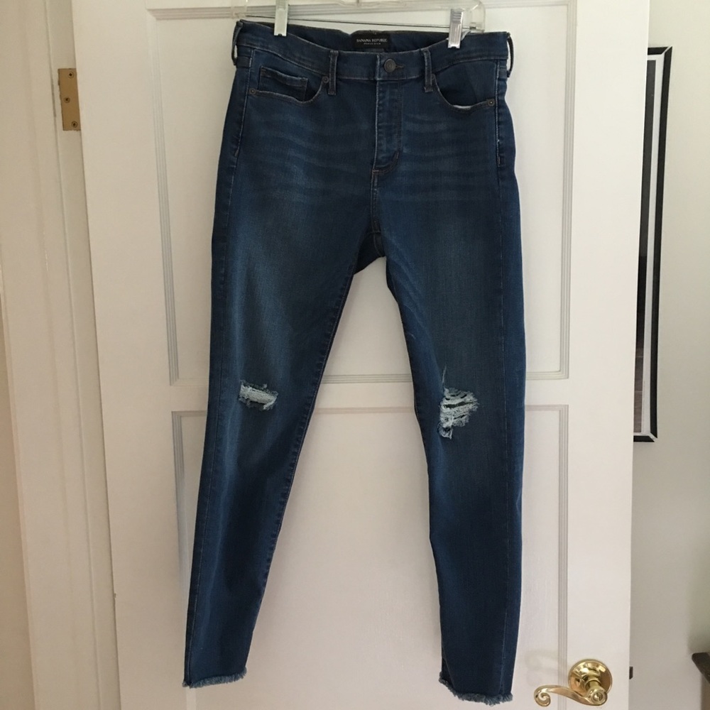 Skinny distressed jeans!